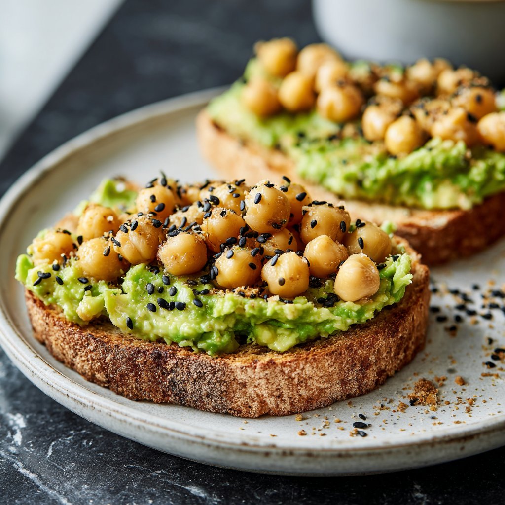Healthy Lunch Avocado Chickpea Toast