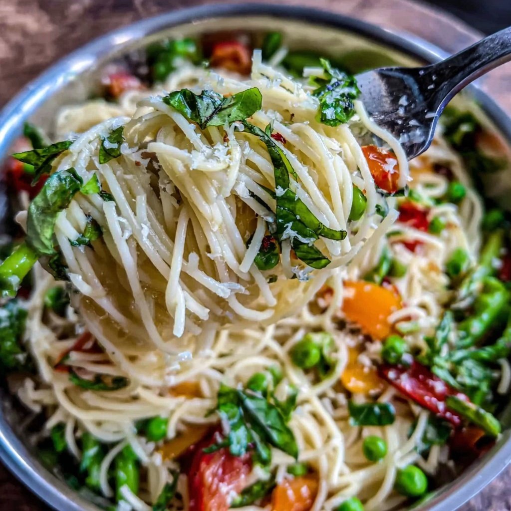 Angel Hair Pasta Primavera With Lemon