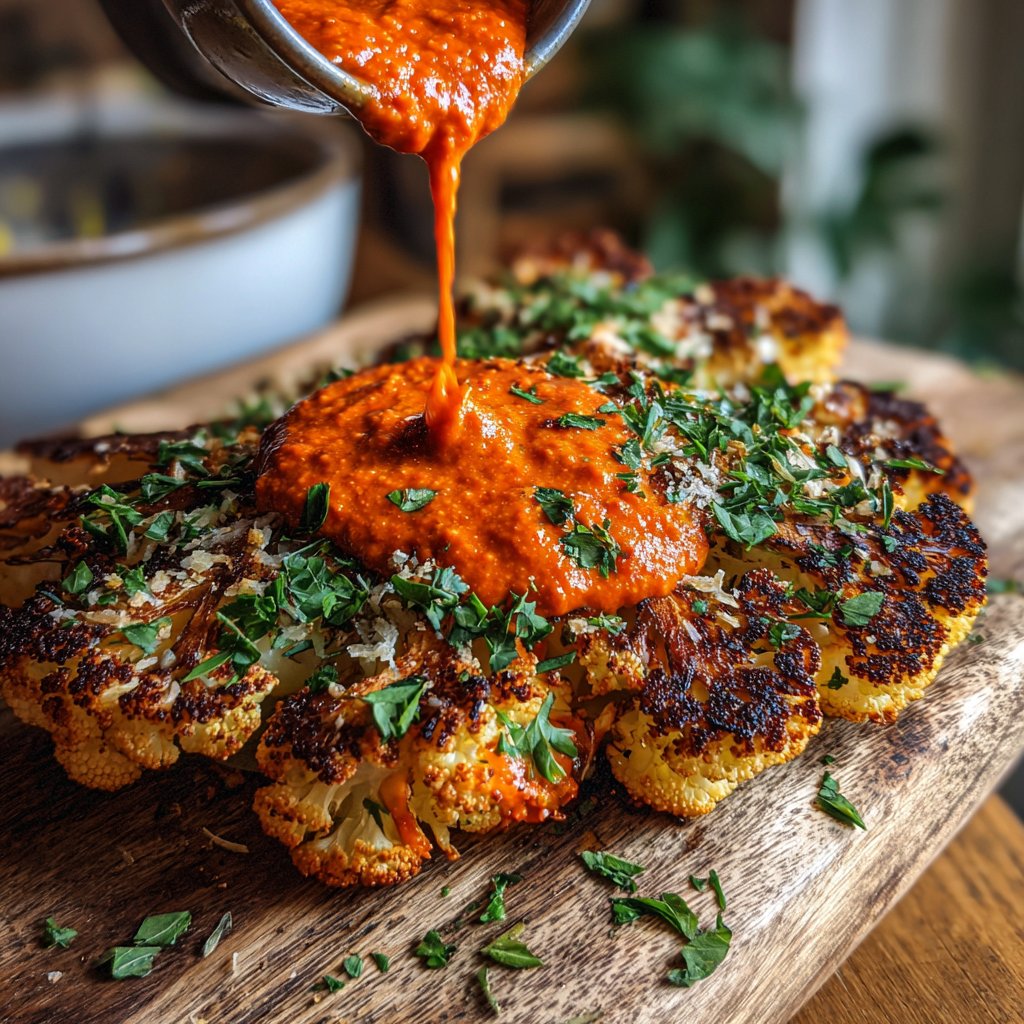 Cauliflower Steak with Romesco