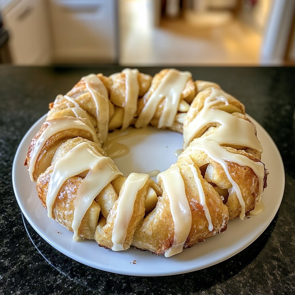 Cozy Apple Kringle with Vanilla Glaze
