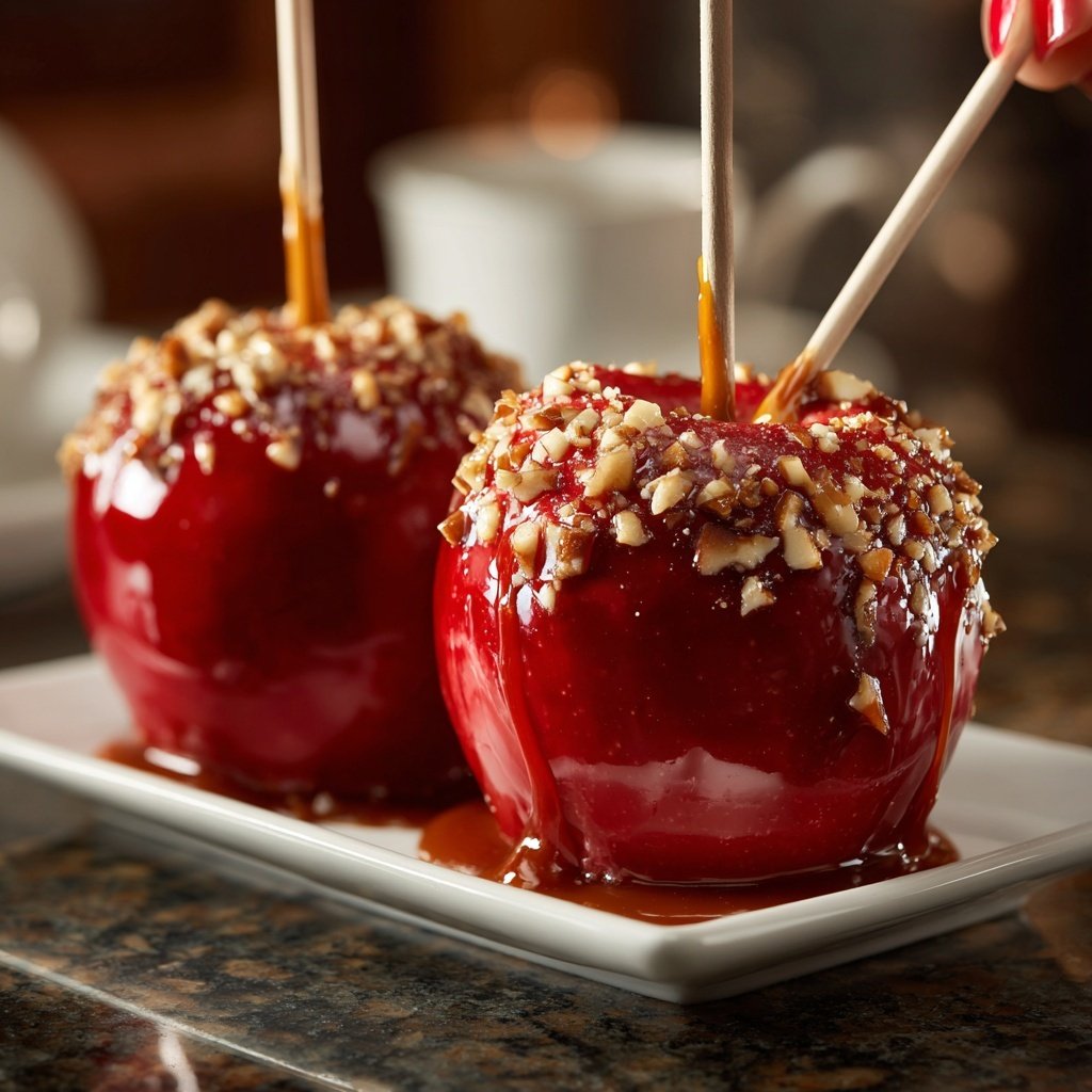 Homemade Candy Apples With Red Food Coloring