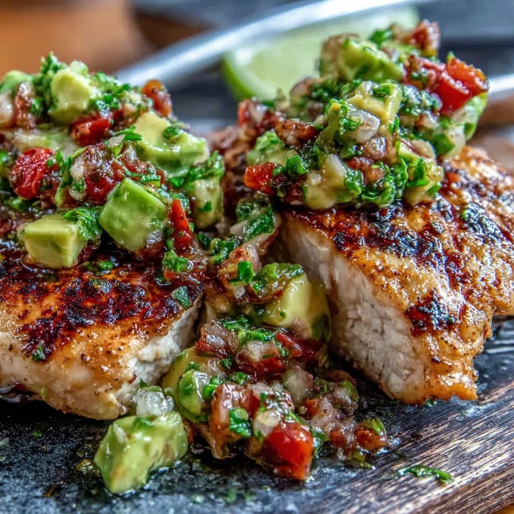 Healthy Grilled Chicken With Avocado Salsa