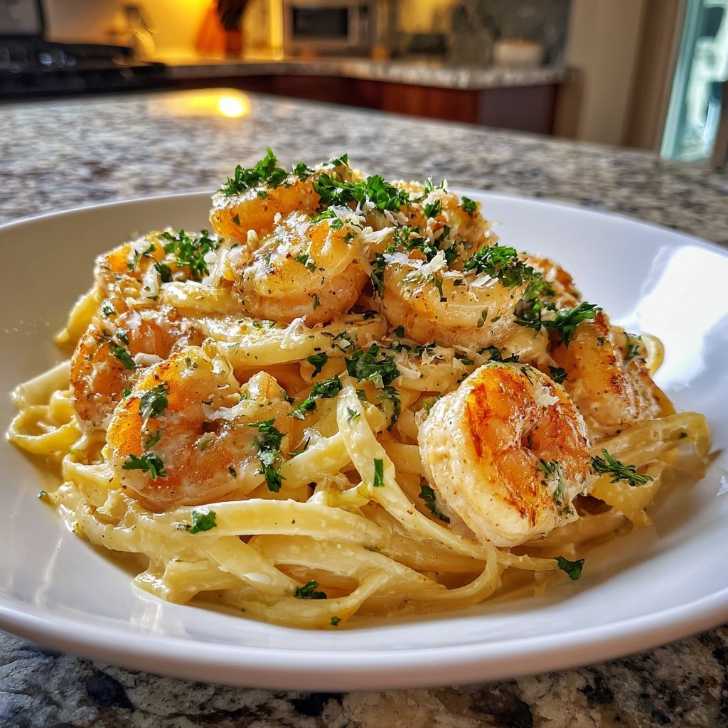 Shrimp And Lemon Cream Linguine
