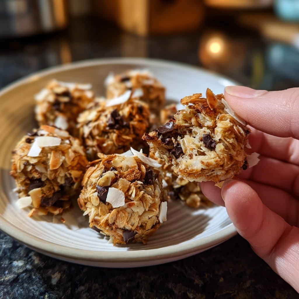 Chocolate Almond Coconut Granola Bites