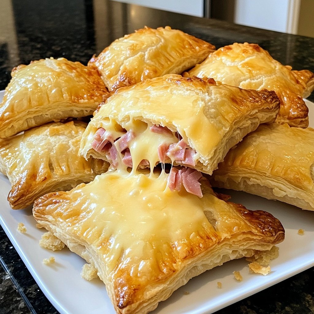 Ham and Cheese Puff Pastry Pockets