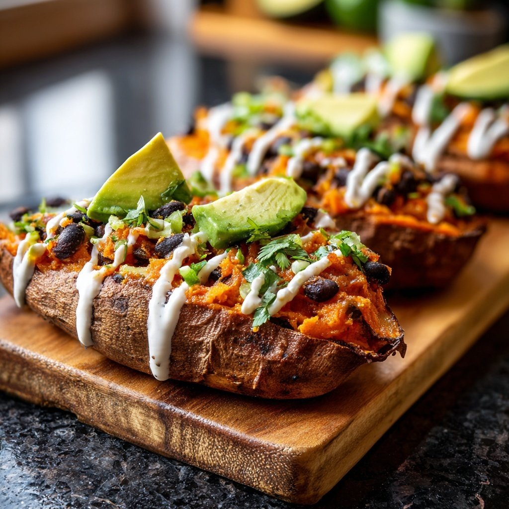 Valentine Dinner Stuffed Sweet Potatoes