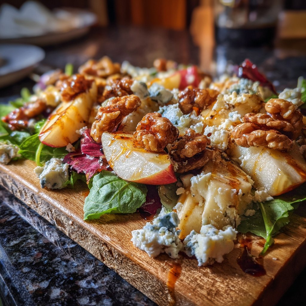 Pear and Gorgonzola Salad with Candied Walnuts