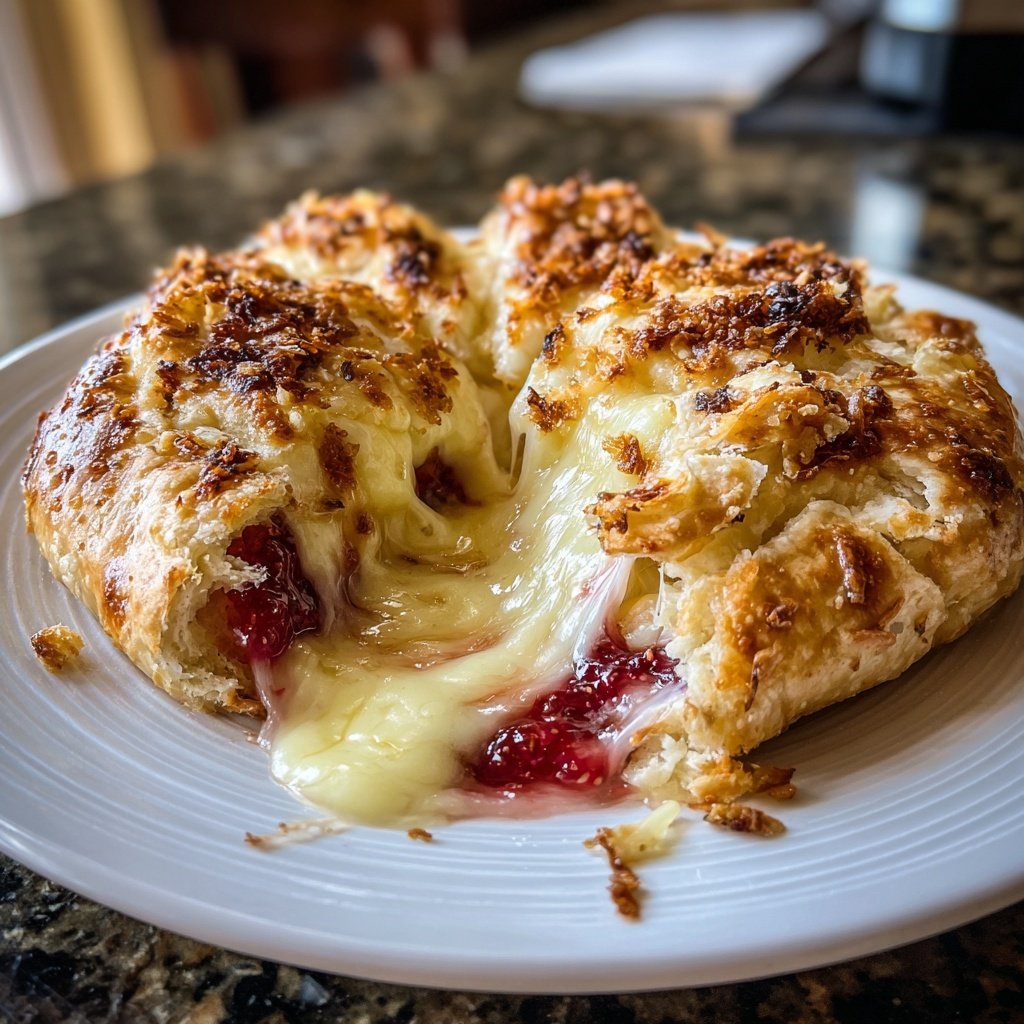 Baked Brie with Strawberry Preserves