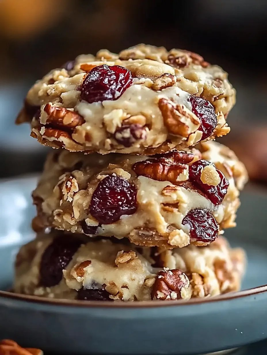No-Bake Cranberry Pecan Praline Cookies