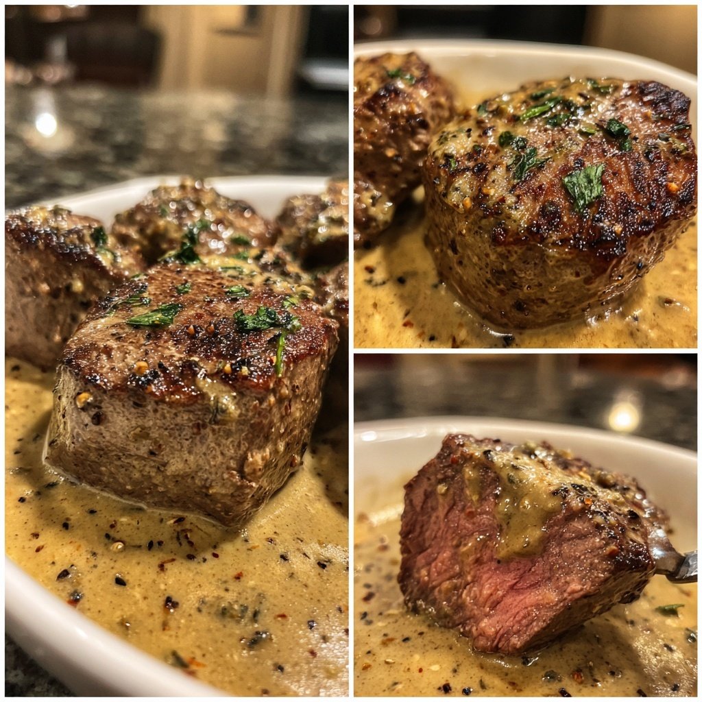 Beef Medallions with Peppercorn Cream