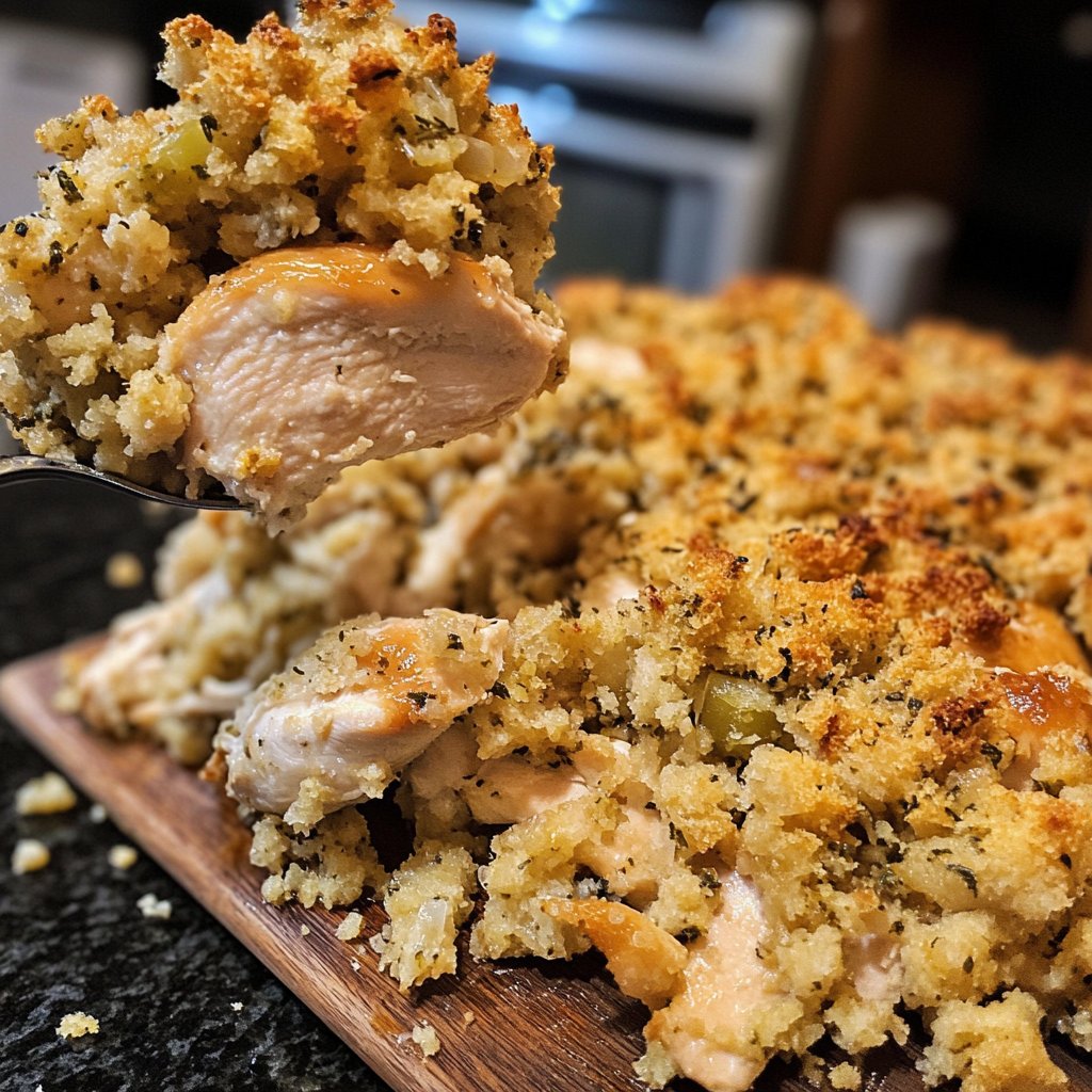 Healthy Crockpot Chicken and Stuffing