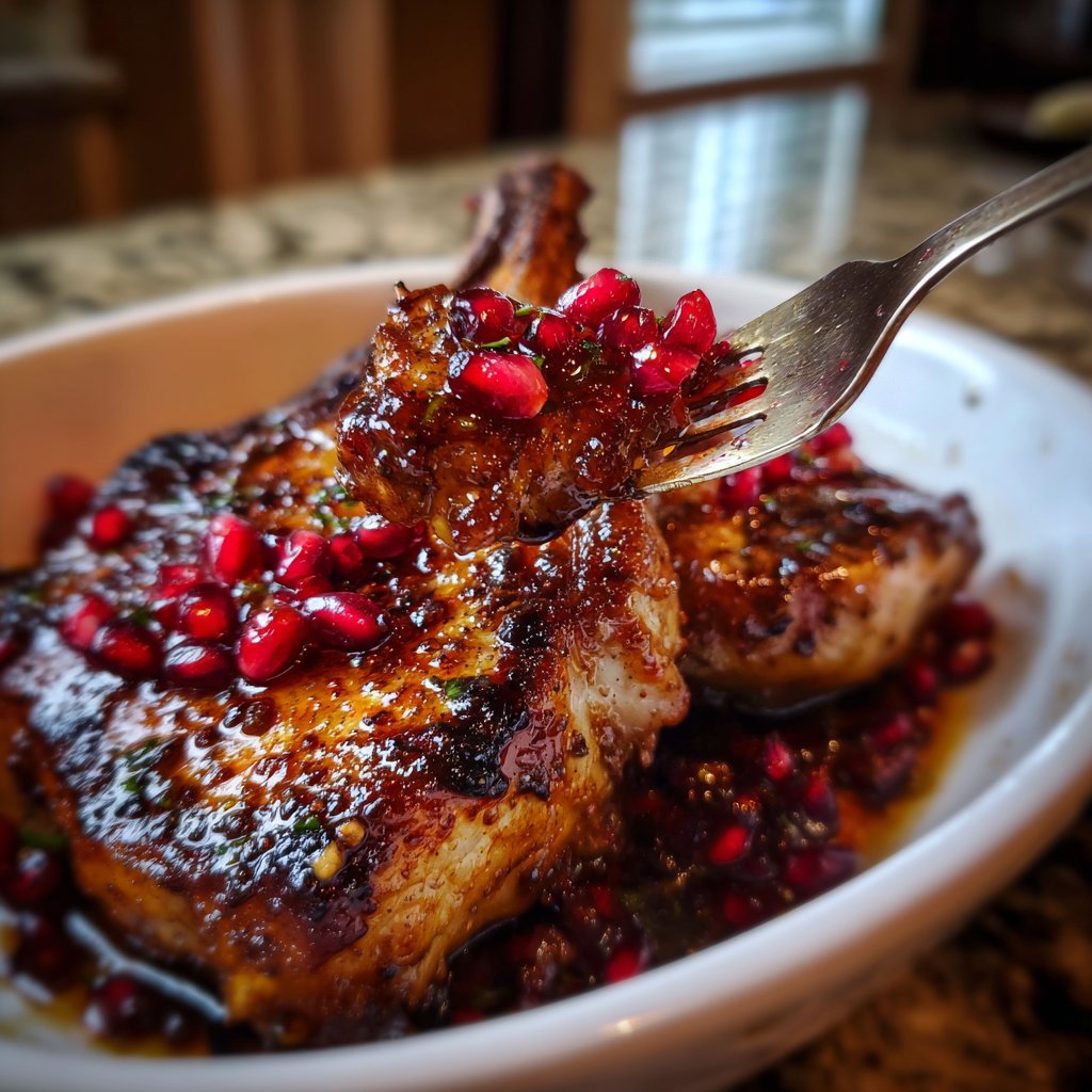 Pork Chops with Pomegranate Pan Sauce