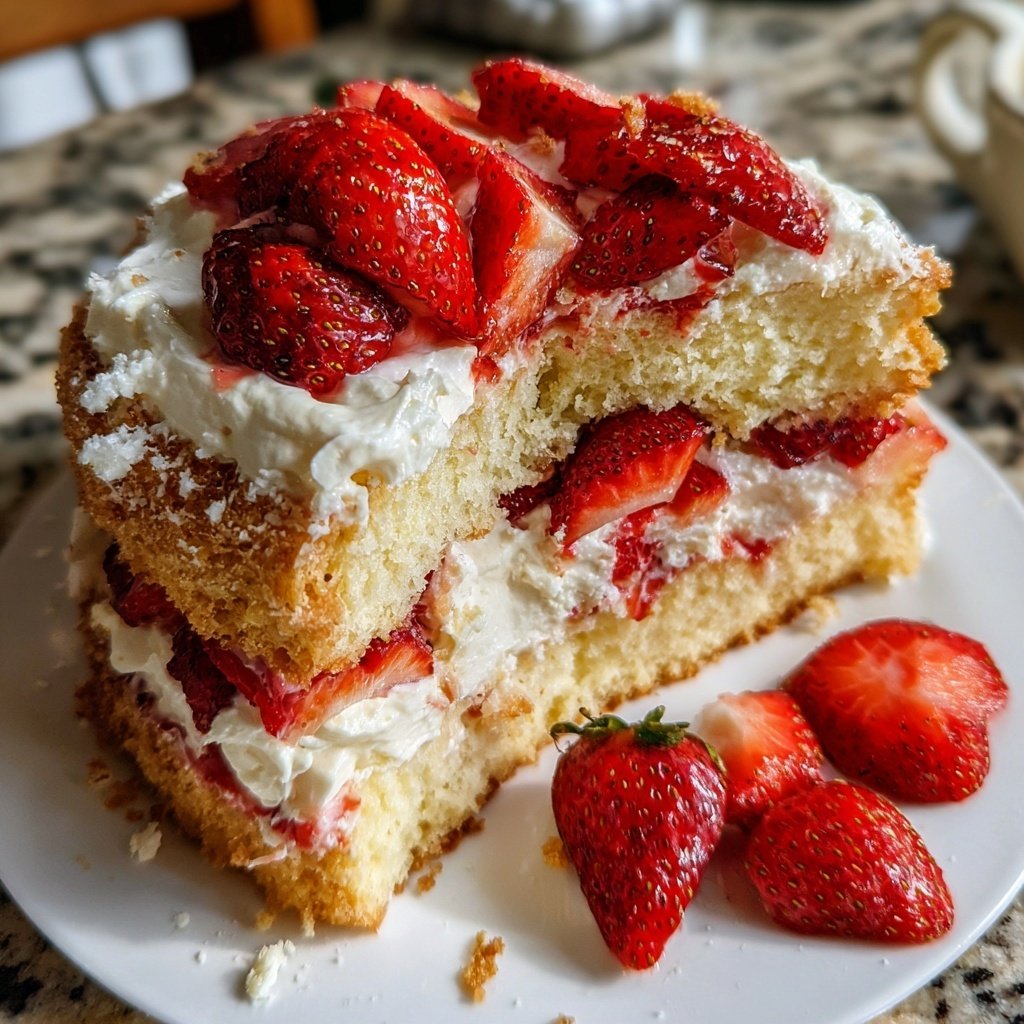 Classic Strawberry Shortcake With Fresh Cream