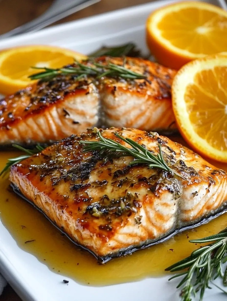 Zesty Orange Rosemary Glazed Salmon 🍊🐟