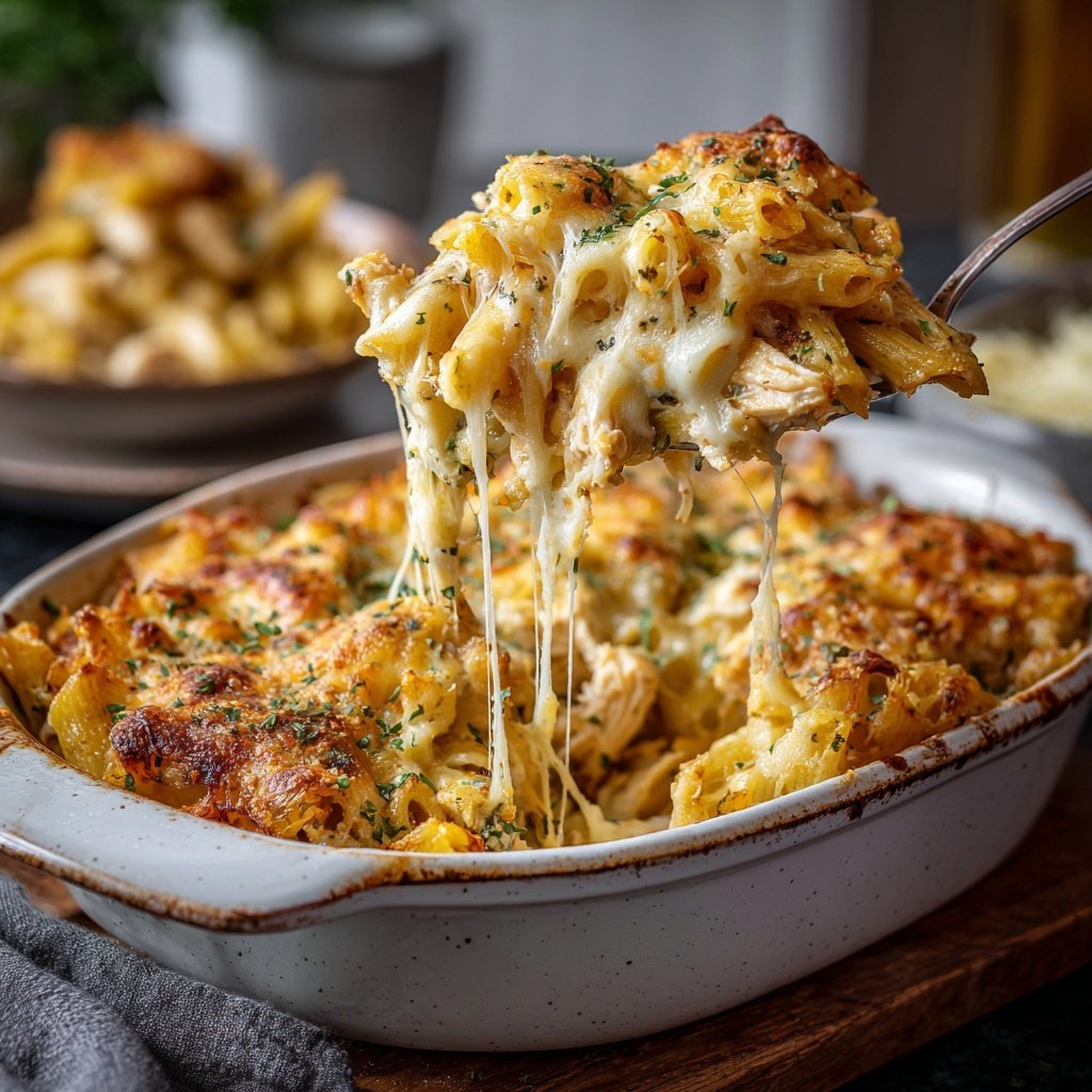 Garlic Herb Chicken Pasta Bake